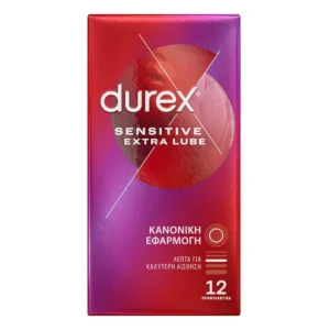Durex Προφυλακτικά Sensitive Extra Lube Λεπτά 12τμχ