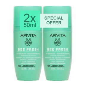 Apivita Promo Bee Fresh Deodorant 24H - Αποσμητικό Με Πρόπολη Και Προβιοτικά, 2x50ml (1+1)