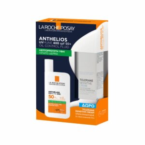 La Roche Posay Anthelios UVmune 400 Oil Control Gel-Cream Fluid SPF50+, 50ml & Toleriane Sensitive Cream, 15ml