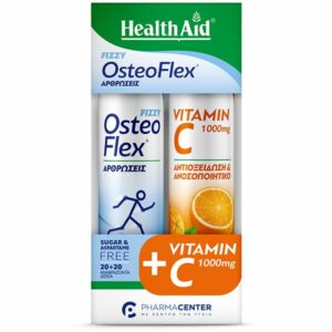Health Aid Osteoflex Fizzy 20 αναβράζοντα δισκία με γεύση λεμόνι & Vitamin C 1000mg Γεύση Πορτοκάλι 20 αναβράζοντα δισκία