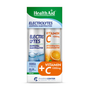 Health Aid Ηλεκτρολύτες 20 αναβράζοντα δισκία & Vit C 1000mg 20 αναβράζοντα δισκία