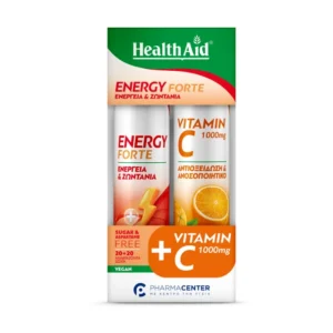 Health Aid Promo Pack Energy Forte, 20 αναβράζοντα δισκία & Vitamin C 1000mg, 20 αναβράζοντα δισκία