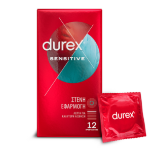 Durex Προφυλακτικά Sensitive Στενή Εφαρμογή Λεπτά 12τμχ