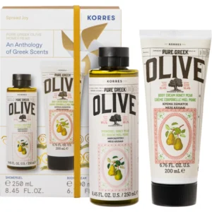 Korres Promo Pure Greek Olive Honey Pear Αφρόλουτρο, 250ml & Pure Greek Olive Honey Pear Κρέμα Σώματος, 200ml, 1σετ
