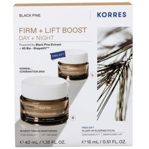 Korres Promo Black Pine Bounce Firming Moisturizer Σύσφιξη & Lifting Κρέμα Ημέρας, 40ml & Free Plump-Up Sleeping Facial Σύσφιξη & Lifting Κρέμα Νύχτας, 15ml, 1σετ