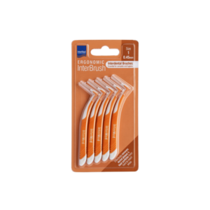InterMed Ergonomic InterBrush Μεσοδόντια Βουρτσάκια με Λαβή 0.45mm Πορτοκαλί 5τμχ, size 1