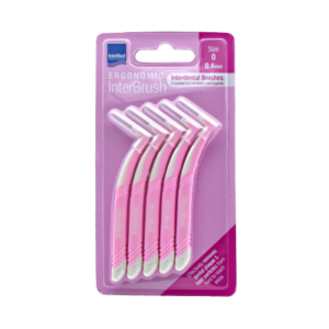 InterMed Ergonomic InterBrush Μεσοδόντια Βουρτσάκια με Λαβή 0.4mm Ροζ 5τμχ, size 0