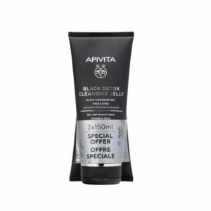 Apivita Black Detox Gel Καθαρισμού Προσώπου & Ματιών 2x150ml