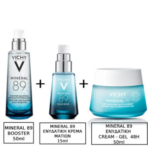 Vichy Mineral 89 24ωρο Gel Προσώπου με Υαλουρονικό Οξύ για Ενυδάτωση 50ml & Mineral 89 Eyes Ενυδατική Κρέμα για τα Μάτια 15ml & Vichy Mineral 89 Κρέμα - Gel Ενυδάτωσης 48H, 50ml
