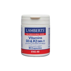 Lamberts Vitamins D3 & K2 Βιταμίνη για Ενίσχυση του Ανοσοποιητικού & την Υγεία των Οστών 2000iu 90mcg 90 κάψουλες