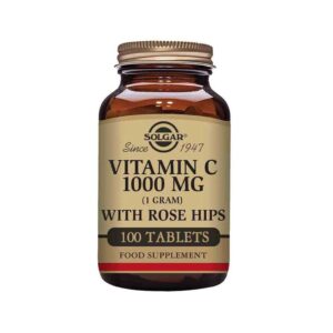 Solgar Vitamin C with Rose Hips Βιταμίνη για Ενίσχυση του Ανοσοποιητικού, τo Δέρμα & Αντιοξειδωτική δράση 1000mg 100 ταμπλέτες
