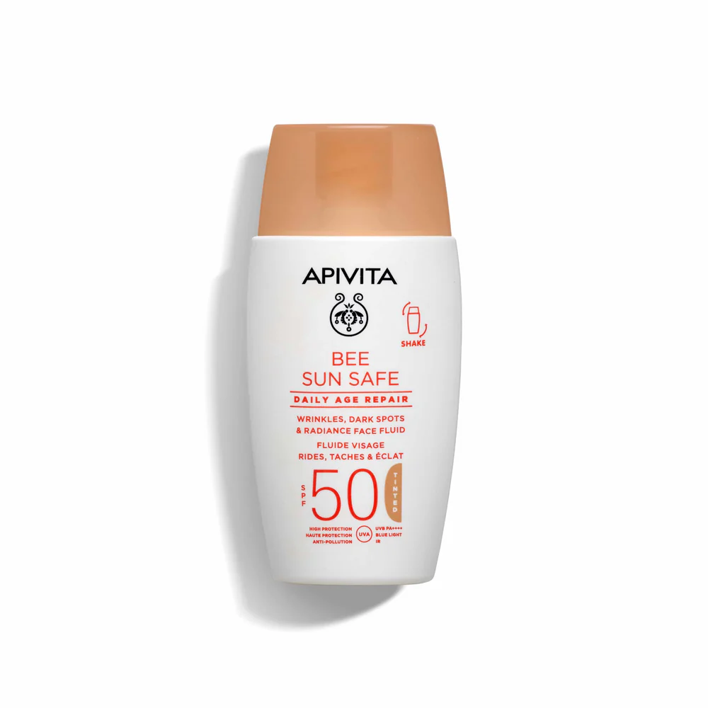 Apivita Bee Sun Safe Daily Age Repair Dry Touch Αντηλιακή Κρέμα Προσώπου SPF50 με Χρώμα 50ml