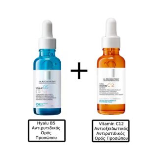 La Roche Posay Hyalu B5 Suractivated Serum Αντιρυτιδικός Ορός για Επανόρθωση, Αναπλήρωση, 30ml & La Roche Posay Pure Vitamin C12 Serum Aντιοξειδωτικός Αντιρυτιδικός Ορός με Βιταμίνη C, 30ml