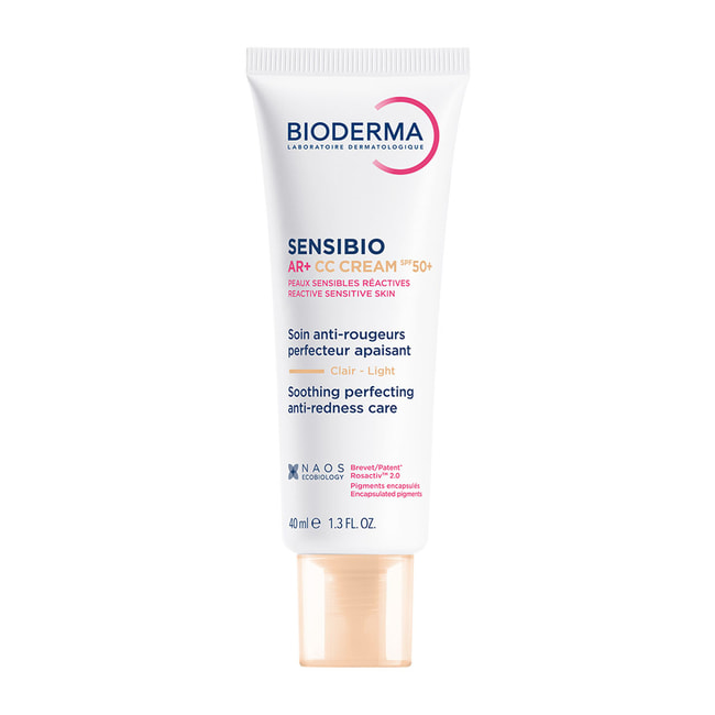 Bioderma Sensibio AR+ CC Clair - Light Ενυδατική Κρέμα Προσώπου Ημέρας με SPF50 κατά της Ερυθρότητας με Ceramides 40ml