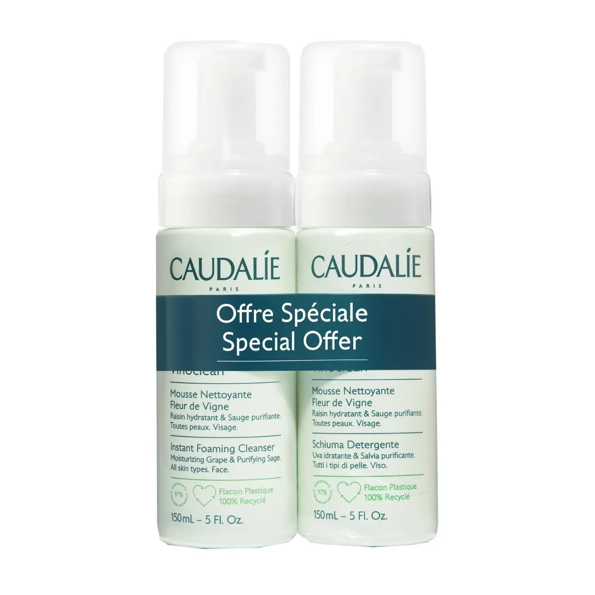 Caudalie Vinoclean Instant Foaming Cleanser Duo 150mL