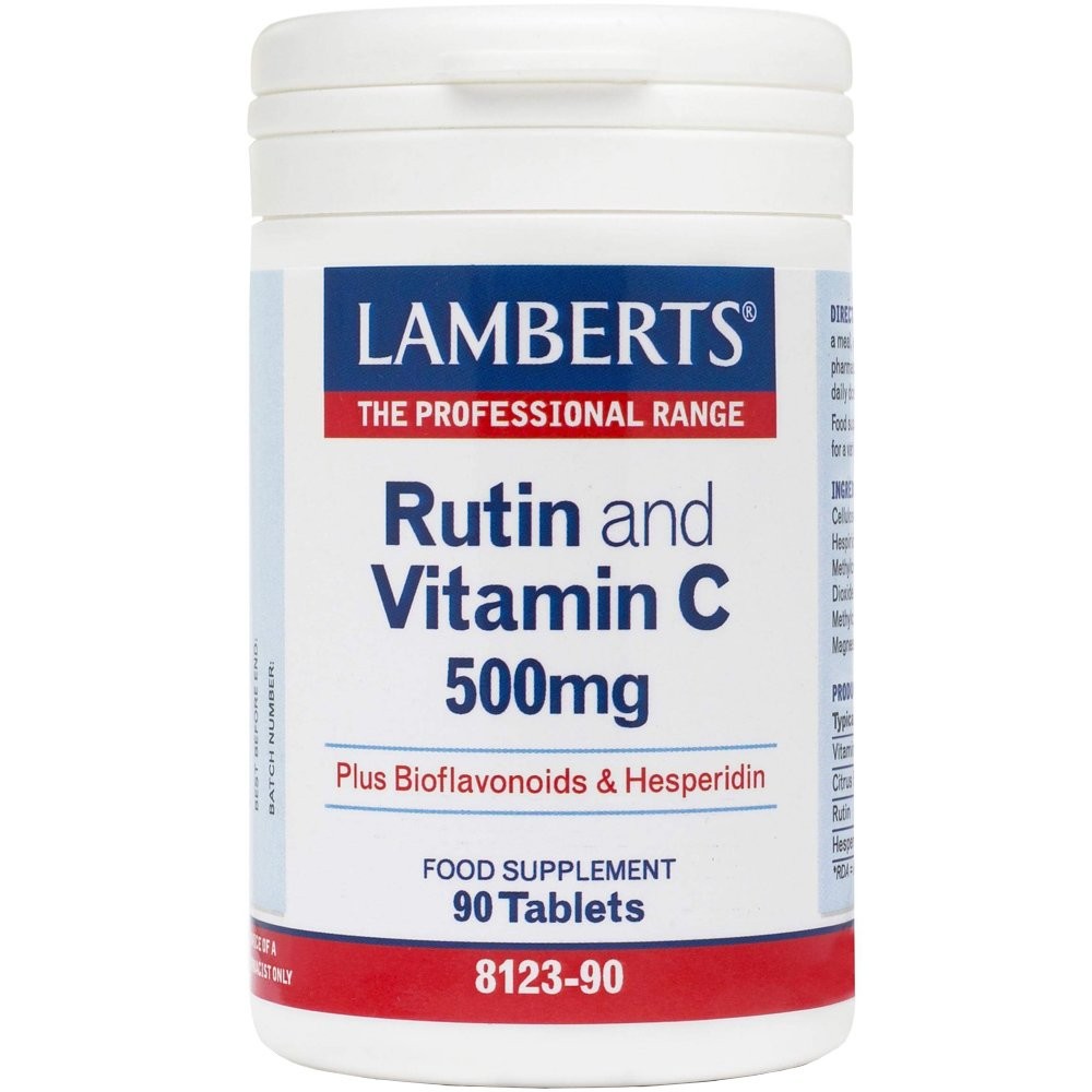Lamberts Rutin and Vitamin C Πολυβιταμίνη για Ενέργεια & Ενίσχυση του Ανοσοποιητικού 500mg 90 ταμπλέτες